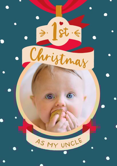 Cute Christmas Photo Card - 1st Christmas as my Uncle created by The Pattern Press