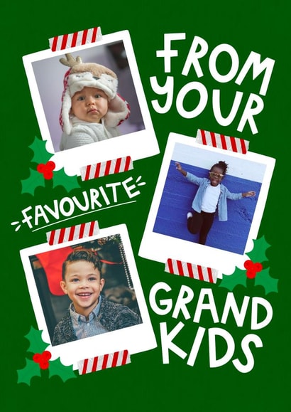 Cute Christmas Polaroid Photo Card - Favourite Grandkids created by Ludicrous Prints