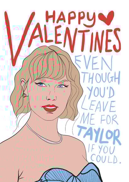 Valentines Day Card for your Taylor Swift fan significant other created by Drawgina