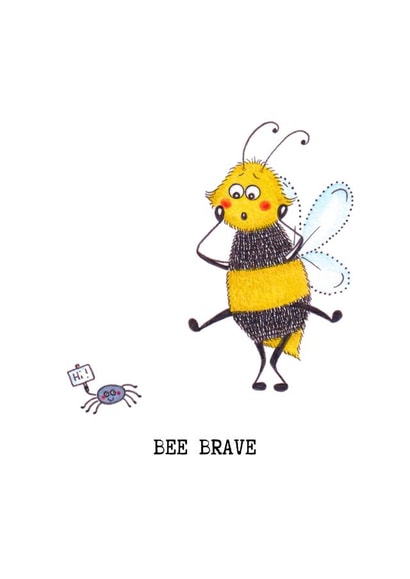 Cute and Funny Positive Affirmation Card - Bee Brave created by CB Designs by Caroline