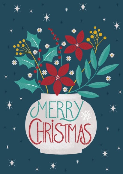 Christmas Flowers Card - Merry Christmas created by Louise Brainwood
