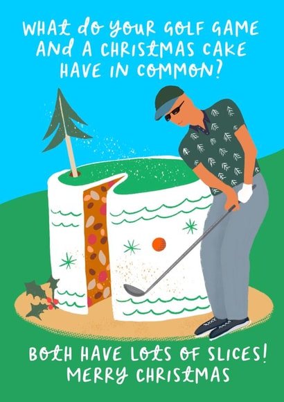 Funny Golfing Christmas card - Slicing created by patternmuse