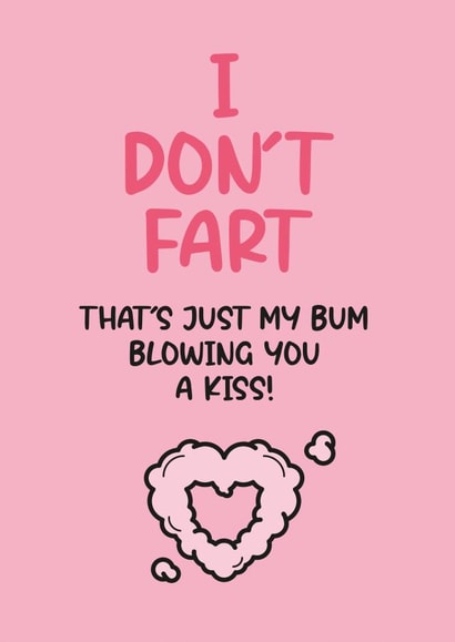 Funny Fart Card - For Partner - Cute Valentine's Card created by Twisted Haggis