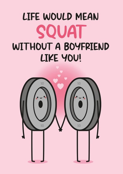 Cute Anniversary Card - For Boyfriend - Gym Pun Card created by Twisted Haggis