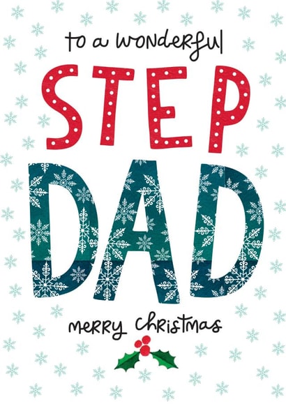 Heartfelt Typography Card - To a wonderful Step Dad Merry Christmas created by The Boy and the Bear