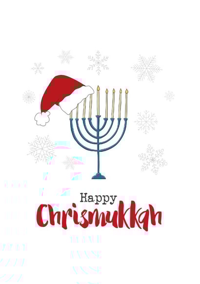Funny Christmas and Hanukkah card - for family and friends created by Dandelion Stationery