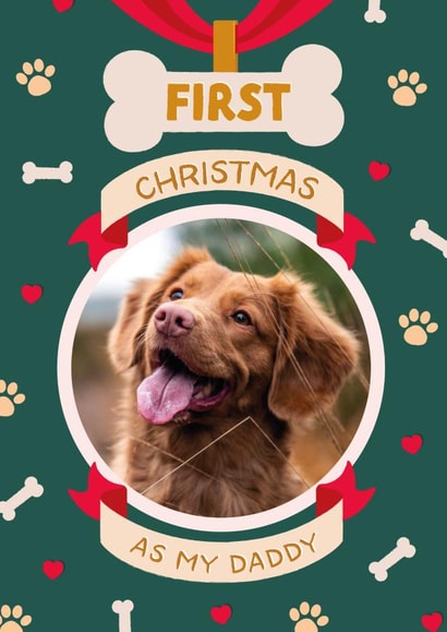 Cute Christmas Photo Card - from the dog - 1st Christmas created by The Pattern Press