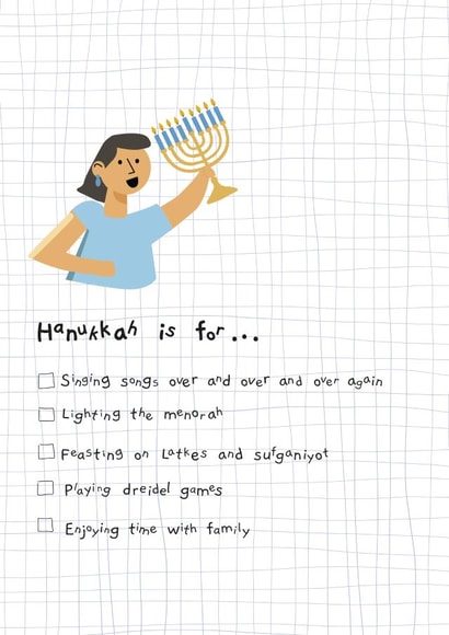 Funny List Hanukkah card - for family and friends. created by Dandelion Stationery