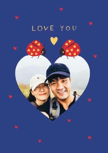 Cute Ladybug Photo Card - Valentines or Anniversary created by Paperlink and Meraki Greeting Cards