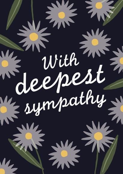 With Deepest Sympathy Card - For a Bereaved Loved One - Floral created by Pixie Studio