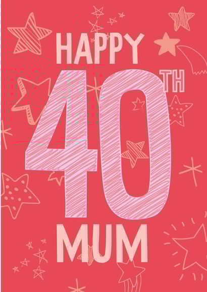 Classic Birthday Card - Mum - 40th Birthday created by Betty Kitten
