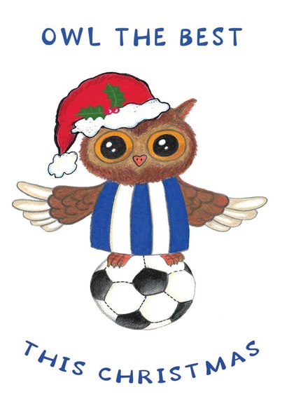 Ozzy owl - Sheffield Wednesday Christmas Card created by Pixie Drew