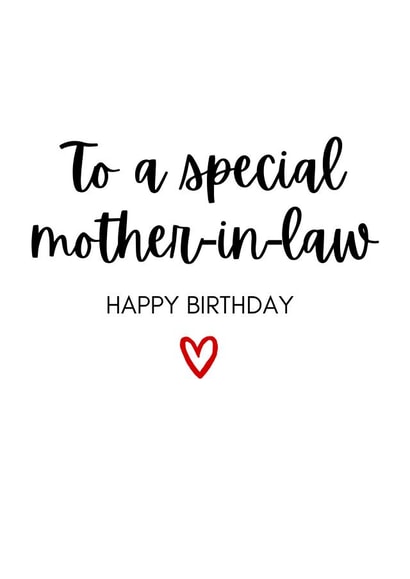 Special Mother-in-Law - Classic Typography Birthday Card created by Amy (Hedgecards)