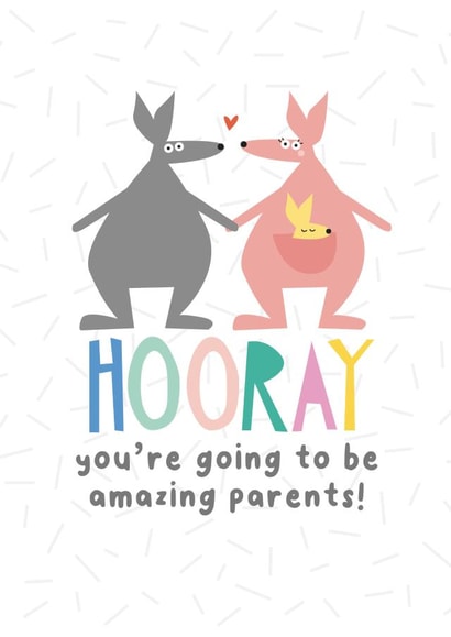 Cute Kangaroo Pregnancy Card - Amazing Parents created by Ooh I Like That Design