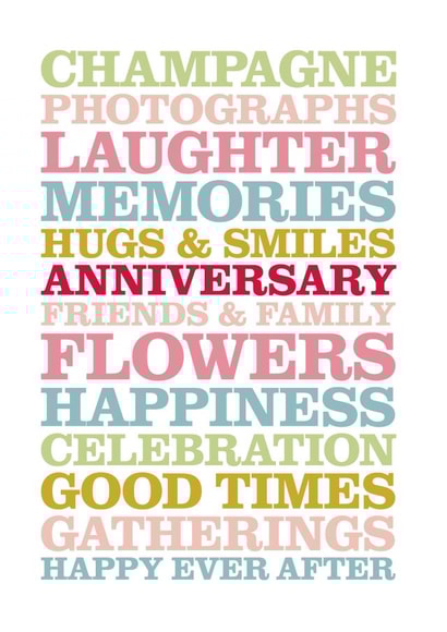 Heartfelt Anniversary Card - Positive words created by Rosie Robins