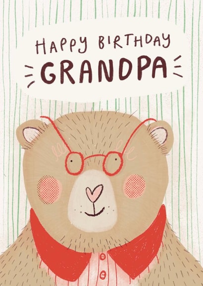 Cute Birthday Card - For Grandpa – Happy Birthday Old Bear created by Nicola Scott