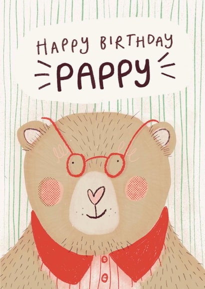 Cute Birthday Card - For Pappy – Happy Birthday Old Bear created by Nicola Scott