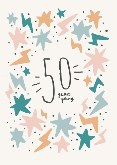 Pretty 50th Birthday Card - 50 Years Young created by Nicola Scott