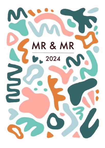 Fun Modern Wedding Day Card - For The Happy Grooms - 2024 created by Nicola Scott