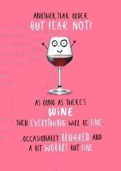Funny Wine Card - For A Wine Lover - Wine Glass created by Pink wink