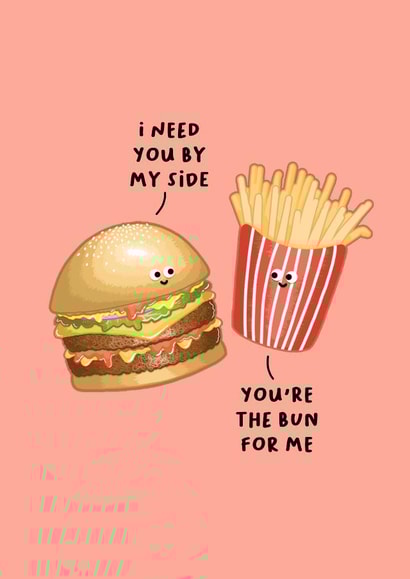 Flirty fast food - Funny Anniversary Card created by Back to the drawing board illustration 