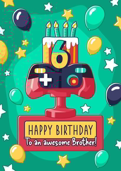 Gamer Birthday card - 6 Today - for a special Brother! created by Evie Garnett Designs