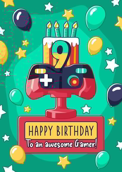 Gaming Birthday card - 9 Today created by Evie Garnett Designs