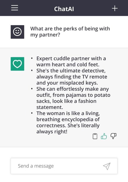 Funny ChatGPT inspired AI card - for her - Anniversary created by Evie Garnett Designs