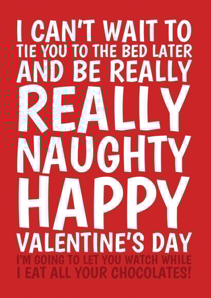Naughty Valentine's Day Card - Eat All Your Chocolates created by @Cupsie's Creations