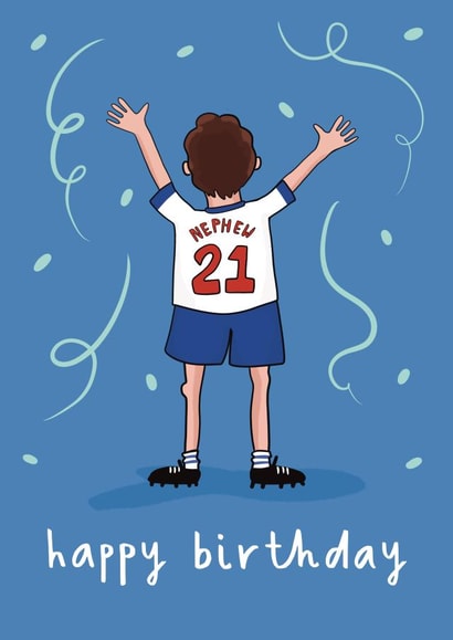 Cute 21st Birthday Card - for Your Football Mad Nephew! created by Running with Scissors