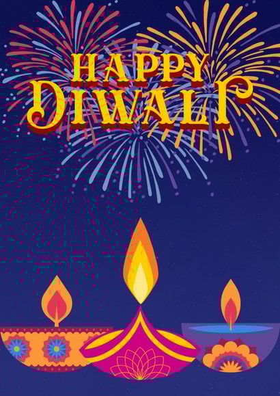 Pretty Happy Diwali card - Festive of Light created by Taz Mall