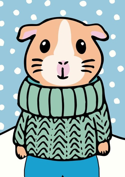 It's guinea be a cosy Christmas - Cute winter Birthday/Christmas card created by Paperela