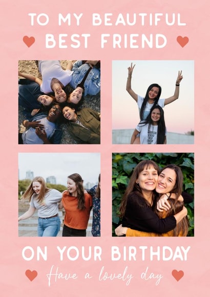 Classic BFF Photo Card - Birthday - Beautiful Best Friend created by @HurrayHaus