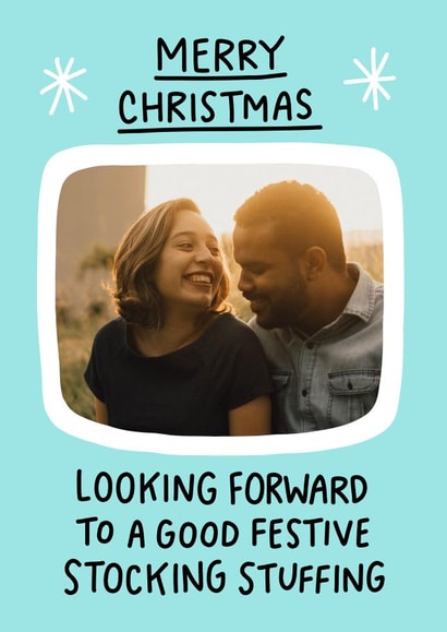 Rude Christmas Photo Card - Festive Sock Stuffing created by Angela Chick