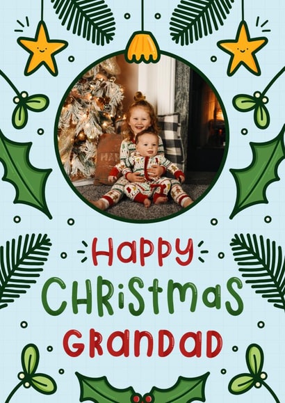 Cartoon Christmas Photo Card - Happy Christmas Grandad created by Joanne Hawker