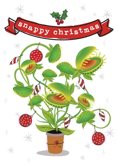 Funny Venus Fly Trap Christmas Card - Snappy Christmas created by Mrs Best Paper Co.