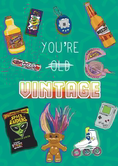 Playful card for friend - Vintage 90’s - you’re Vintage created by KitRex Designs
