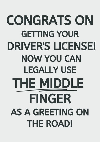Funny Passed Driving Test Card - Cheeky Joke - Congrats created by Night designs 