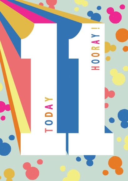 Pretty Birthday Card - 11 Today created by Ally Marie Illustration