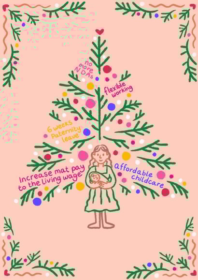 Pregnant Then Screwed Charity Scandi Style Tree Christmas Card created by Pregnant Then Screwed