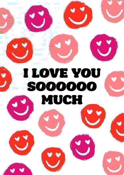 I Love You So Much! Adorable cute card for a special someone in your life created by Jemma Rose Design