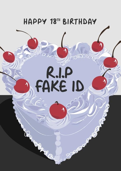 Funny Birthday Card - 18th - RIP Fake ID created by ellavation studio