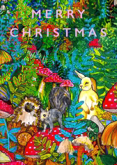 Cute Christmas Card with woodland animals created by Marcella Wylie