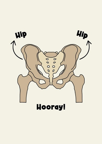 Funny Get Well Card - Hip Replacement - hip hip hooray! created by Jamie Lindsay