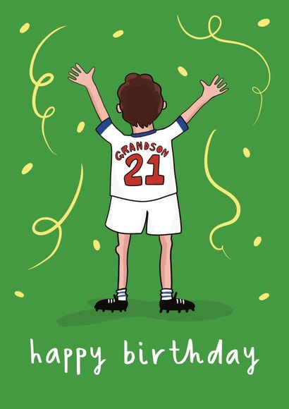 Happy 21st Birthday Card - for a Football Mad Grandson created by Running with Scissors