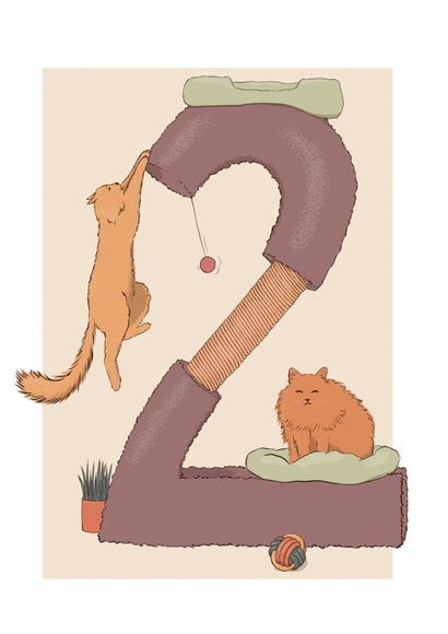 Cute birthday 2 year birthday created by Viktorija Labanauskaite