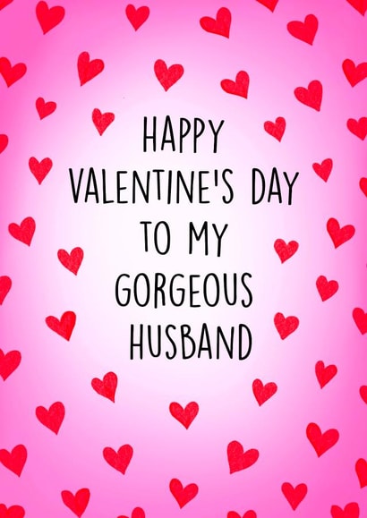 Pretty Valentine's Day Card - Gorgeous Husband - Hearts created by Poppy & Mabel
