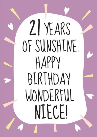 Cute 21st Birthday Card - For Wonderful Nieces! created by Amy Munro