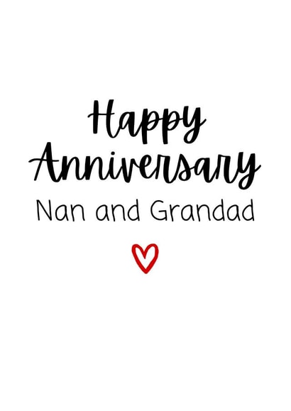Classic Happy Anniversary Card - Grandparents created by Amy (Hedgecards)