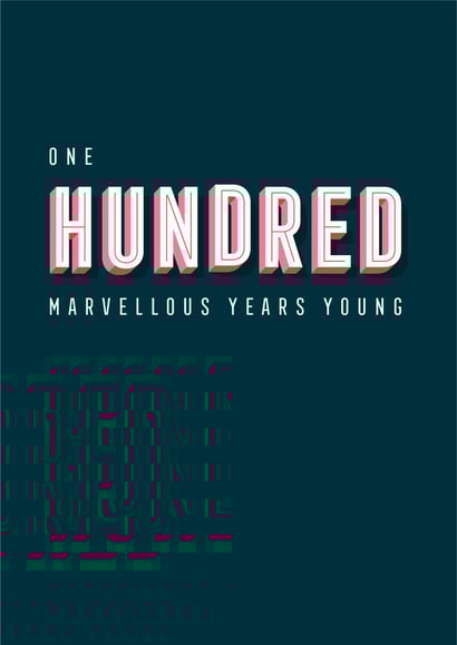 Bold Typographic Birthday Card – 100th created by Yay Days